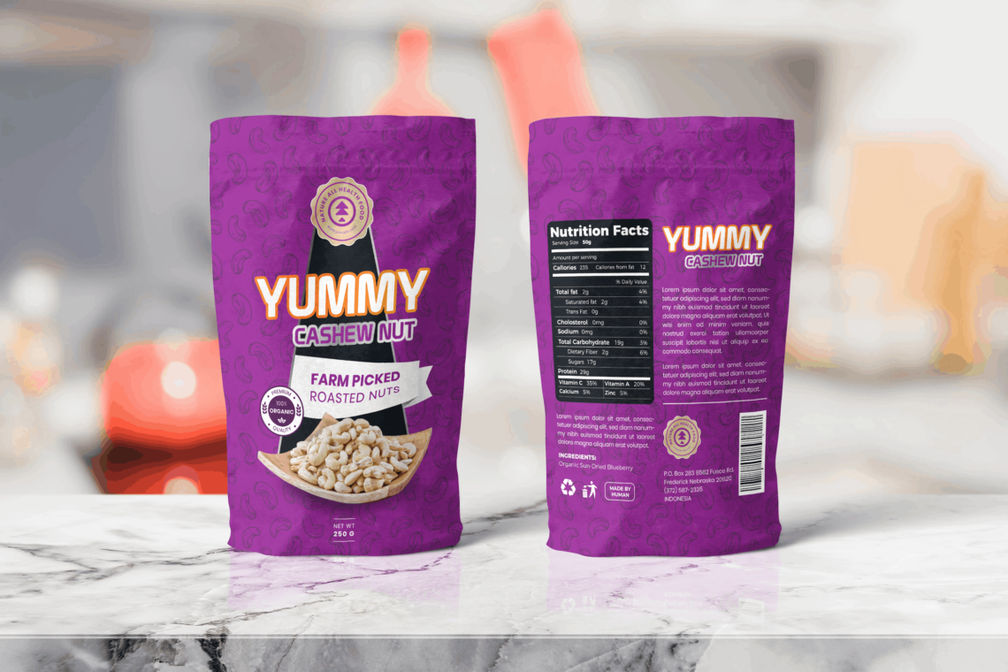 Packaging Template Cashew Nut Snack