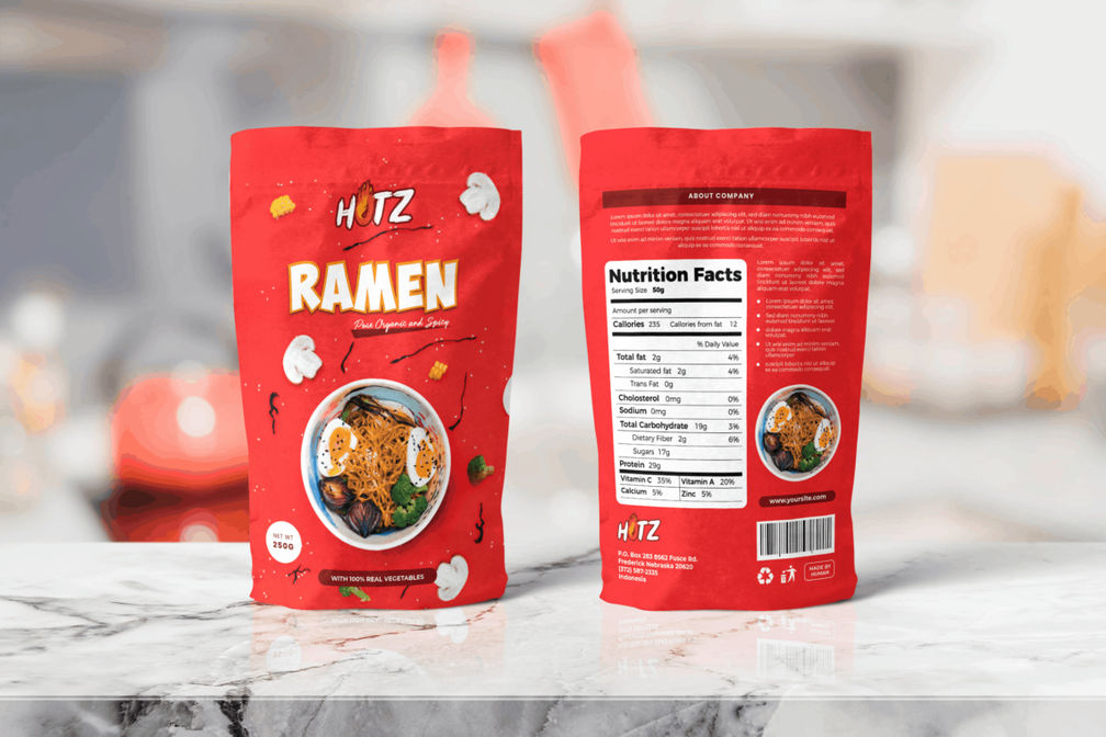Packaging Template Instant Spicy Ramen