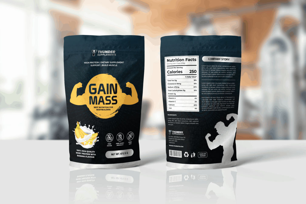 Packaging Template Mass Gain Supplement