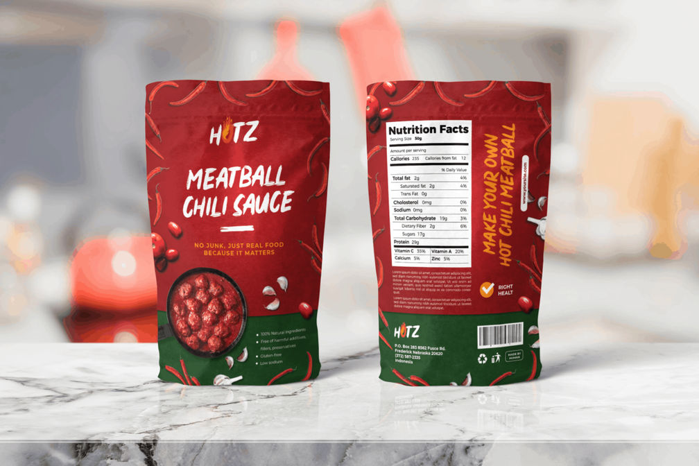 Packaging Template Meatball Hot