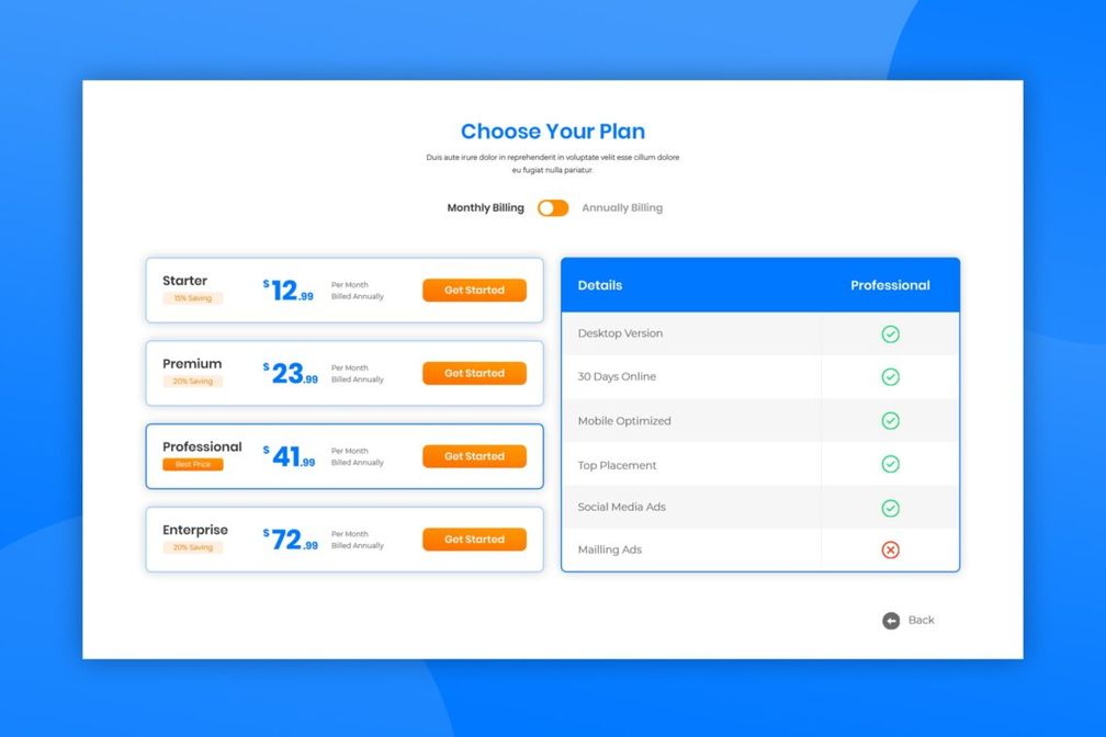 Pricing Table Marketing Optimizer