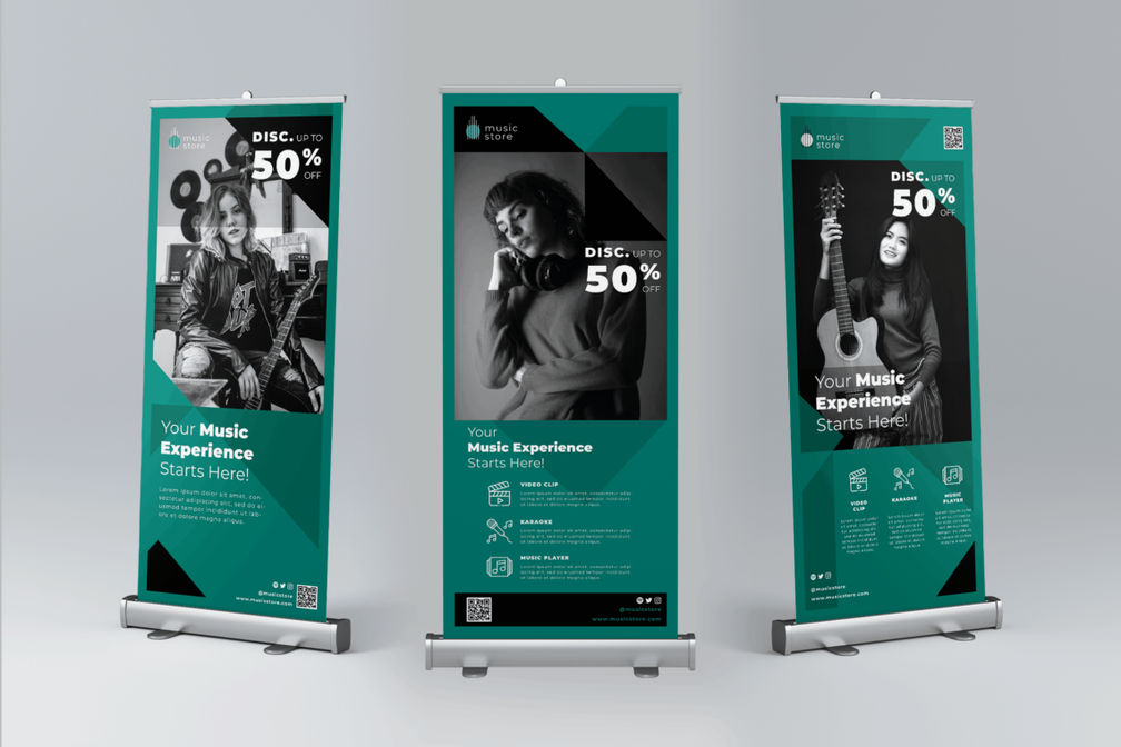 Roll Up Banner Music Store