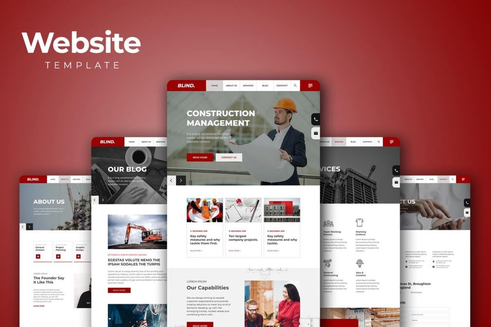 Website Template Construction Management