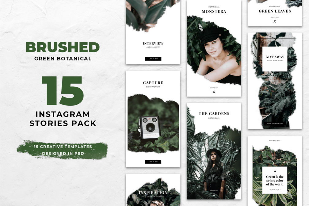 Instagram Stories - Green Botanical Theme