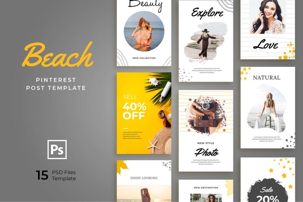 Pinterest Template - Beach Explore Post