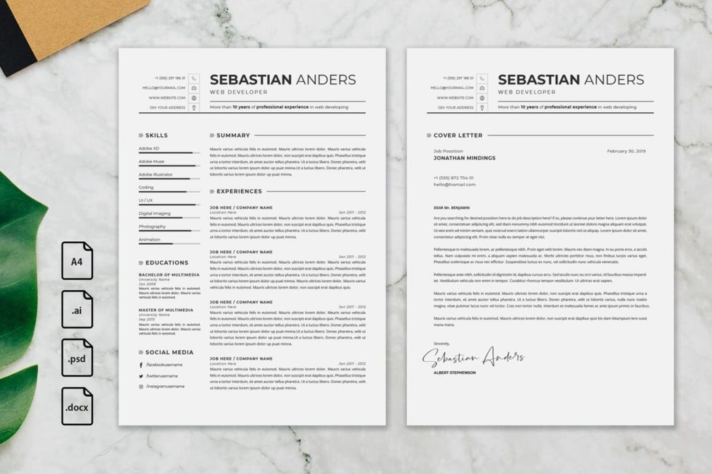 cv resume – web developer profile 4