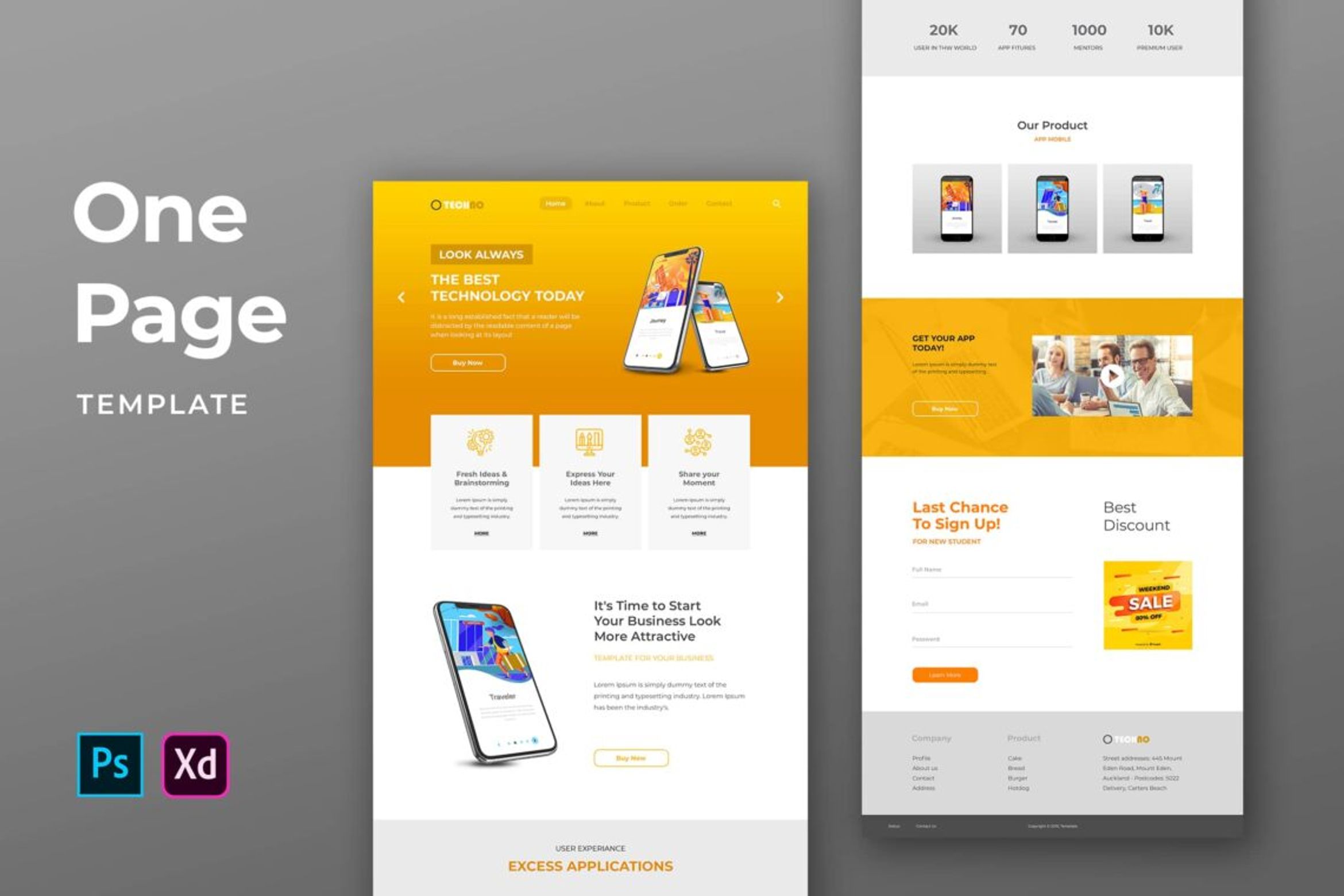 One Pages Template Technology Gadget Website