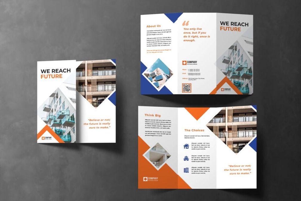 trifold brochure apartment service provider