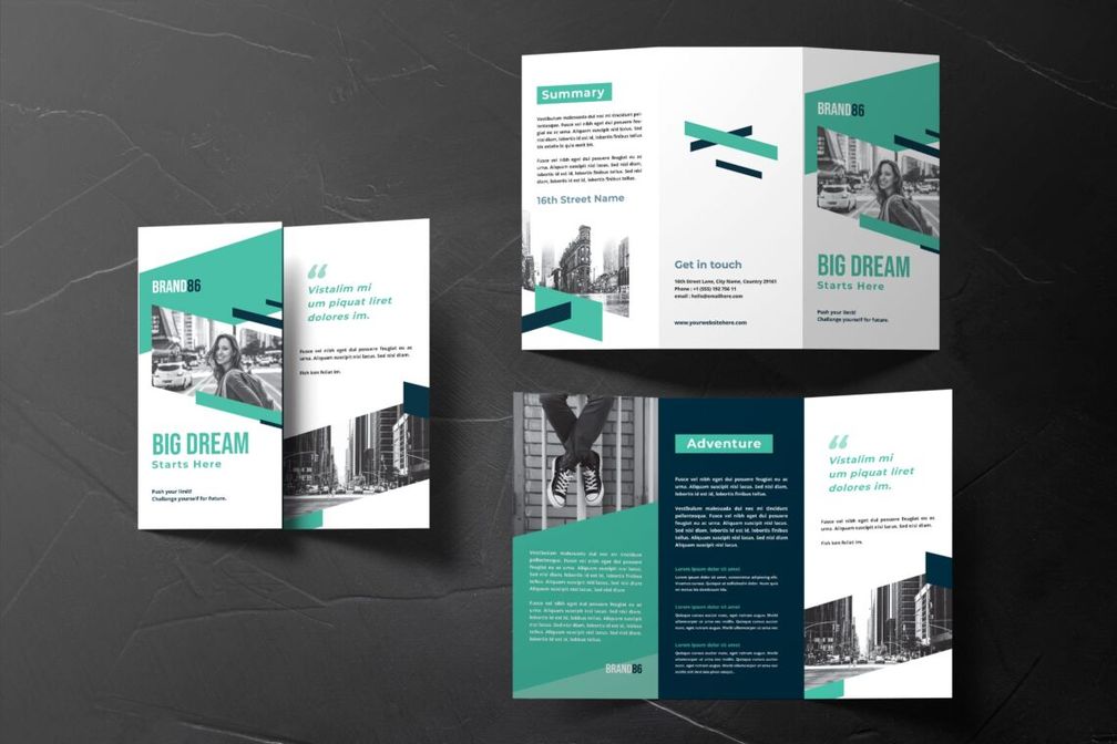 trifold brochure personal adventure