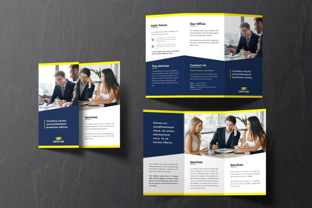 trifold brochure professional business advisor
