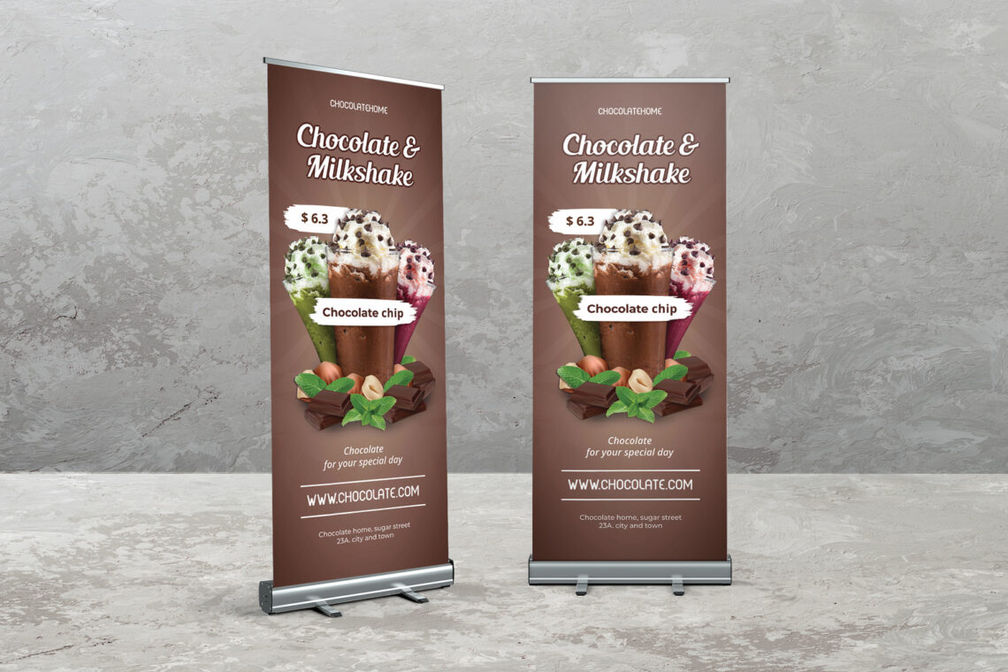 Roll Up Banner - Chocolate & Milkshake Drink