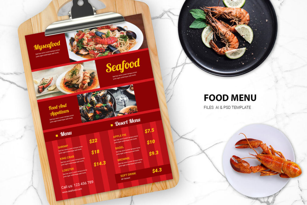Food Menu - Seafood Resto