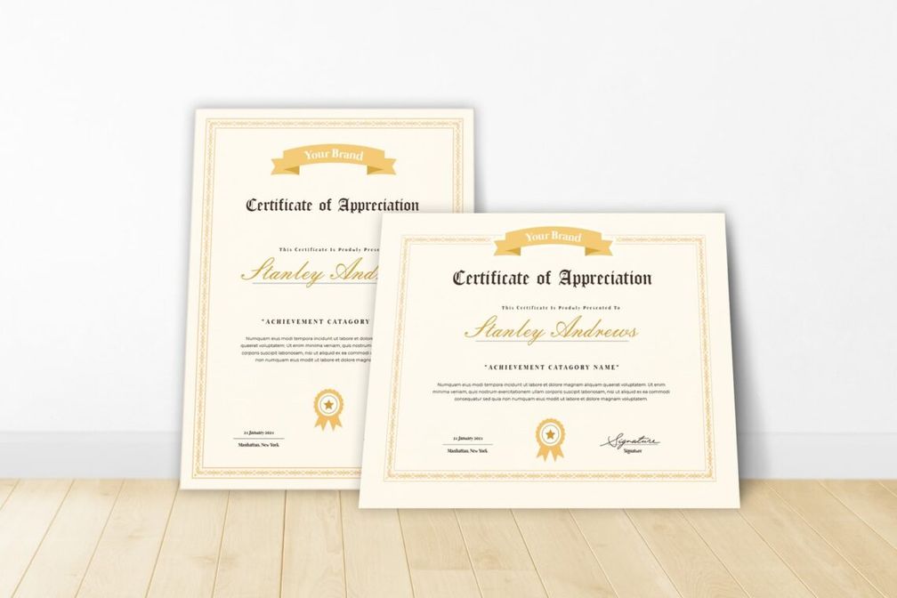 certificate brand recognition