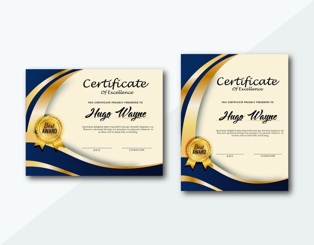 certificate ceremonial awards