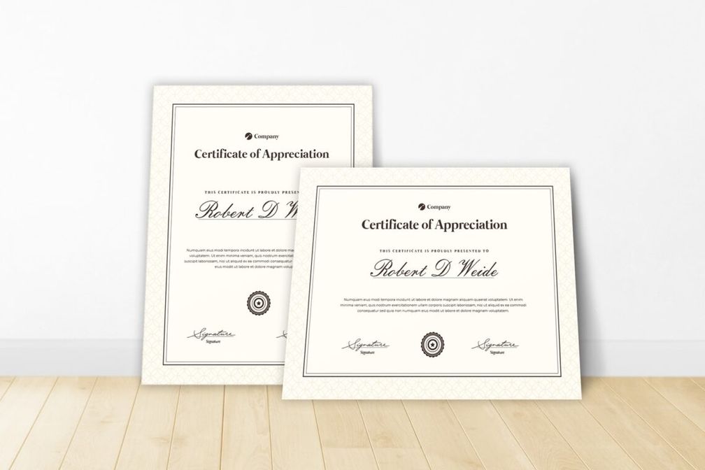certificate company agreement