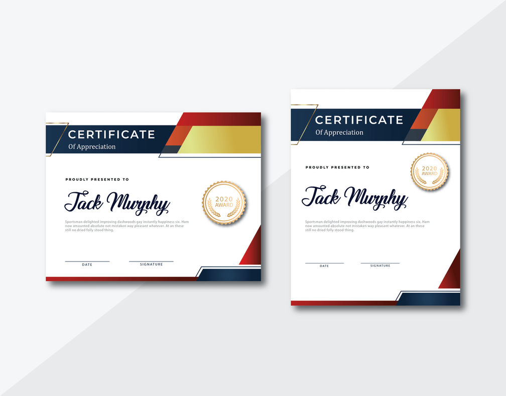 certificate company appreciation