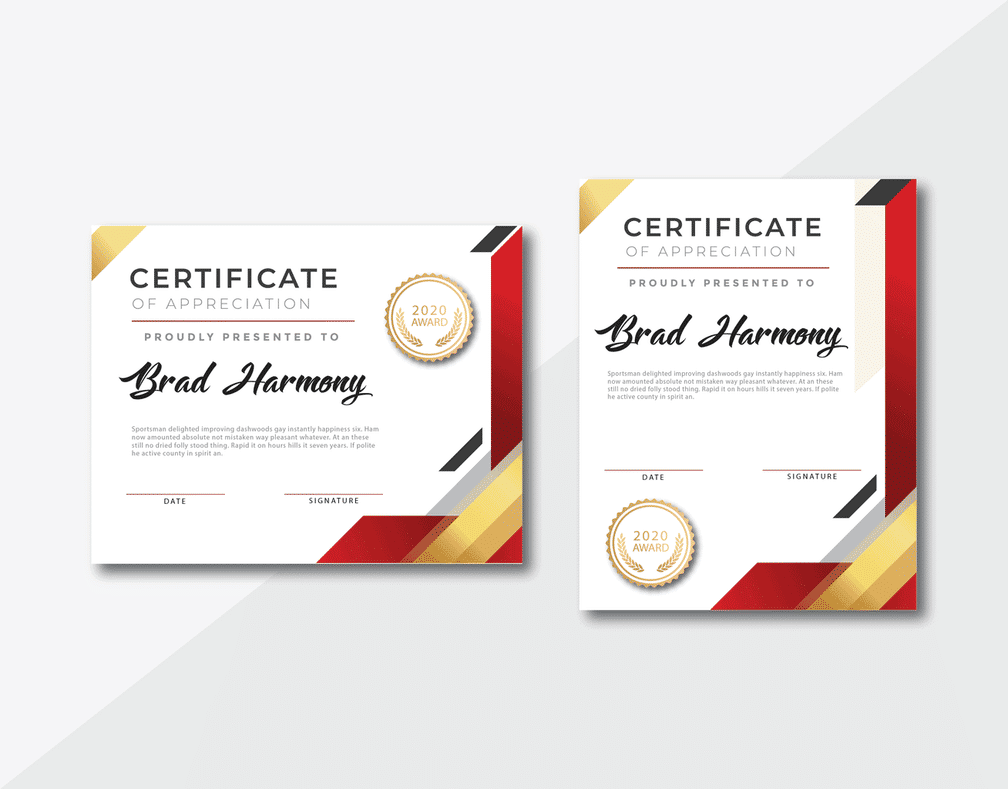 certificate proud awards
