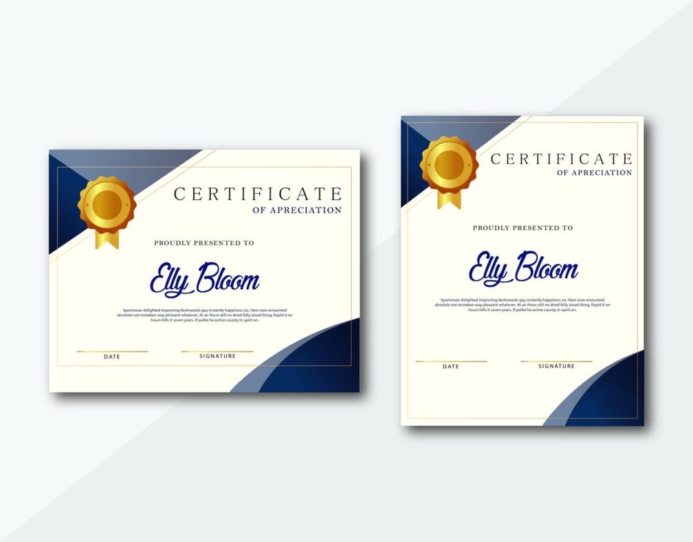 certificate service appreciation