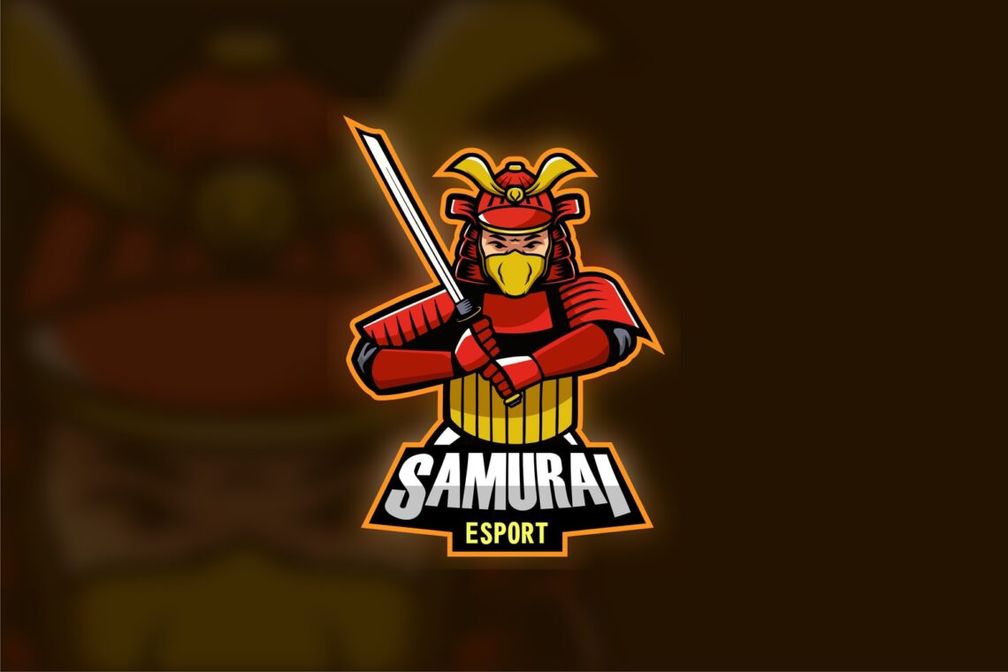 esport logo samurai fighter