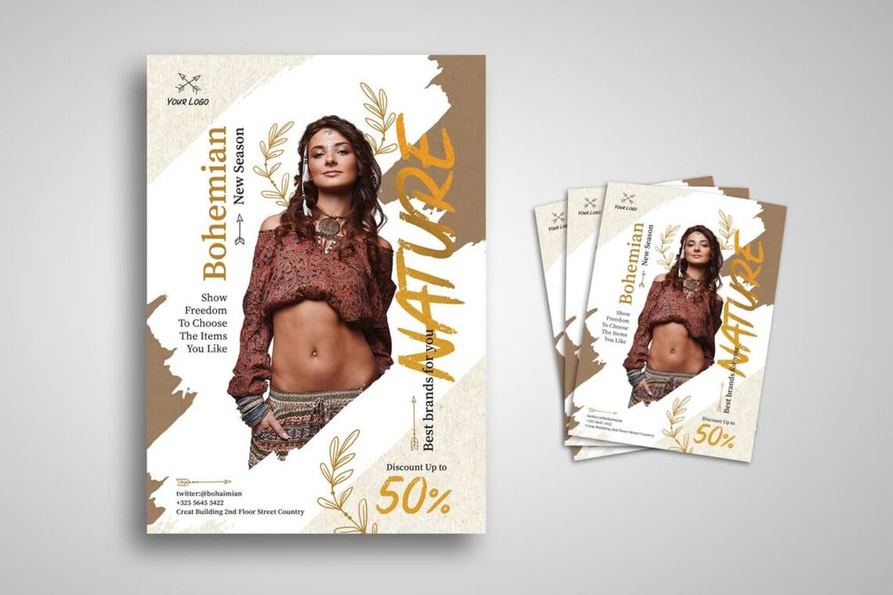 flyer nature bohemian style