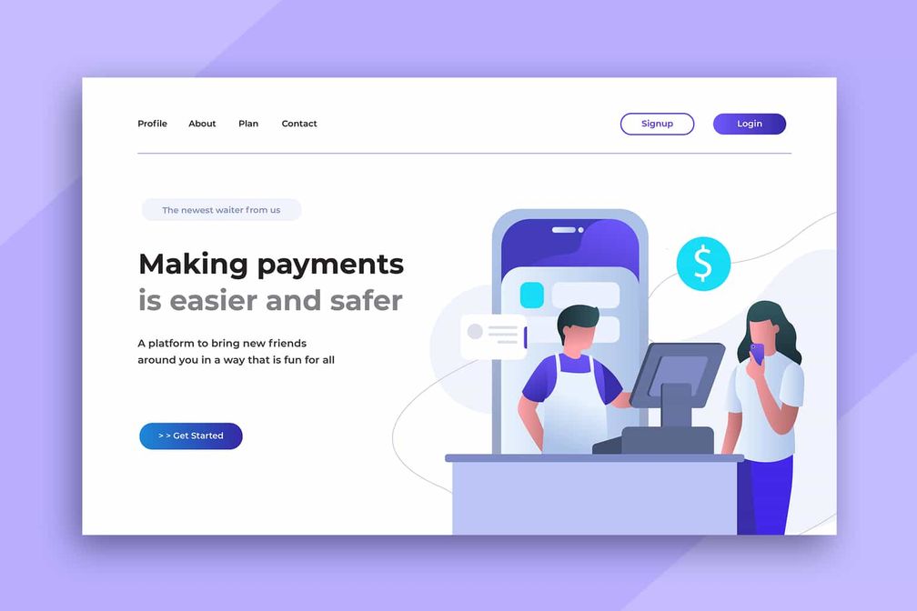illustration landing pages digital payments