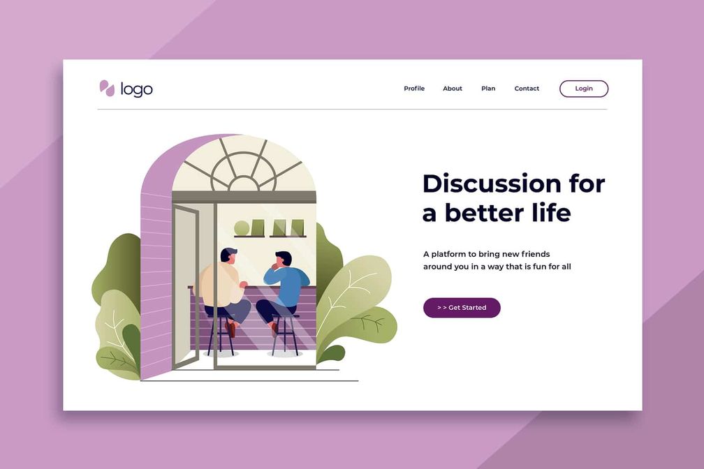illustration landing pages discussion spaces