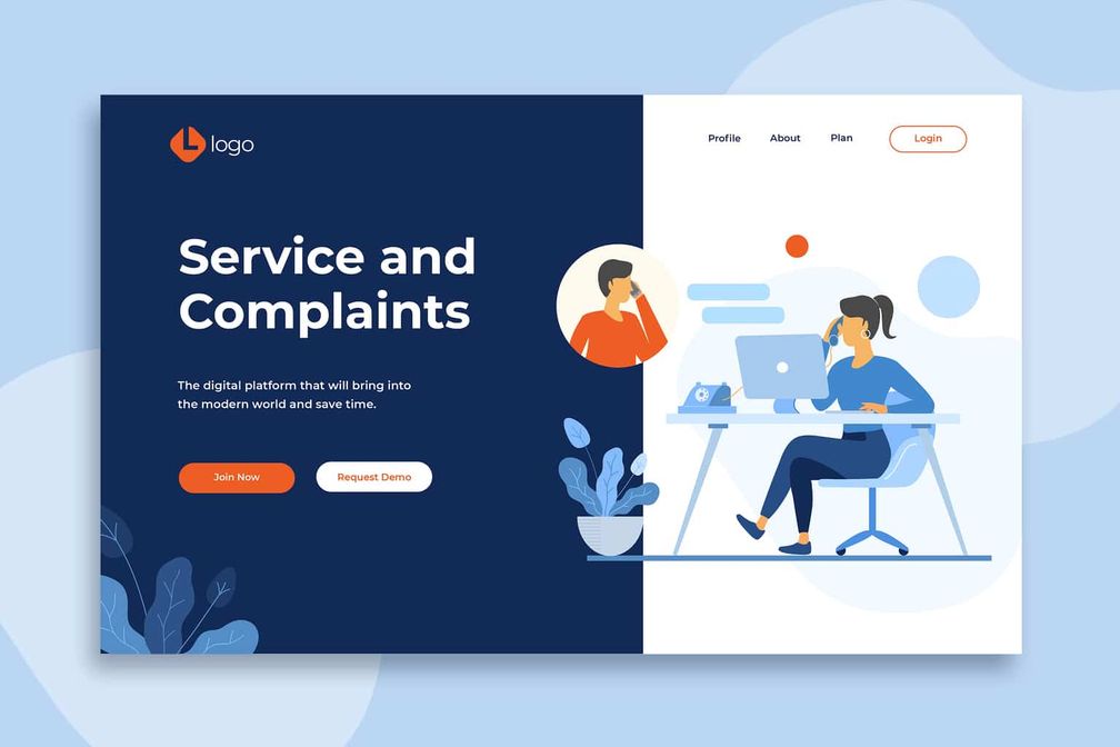 illustration landing pages service complaints