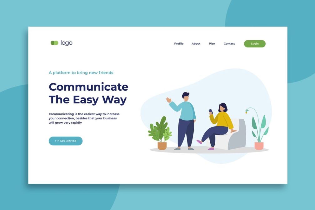 illustration landing pages social communicate platforms