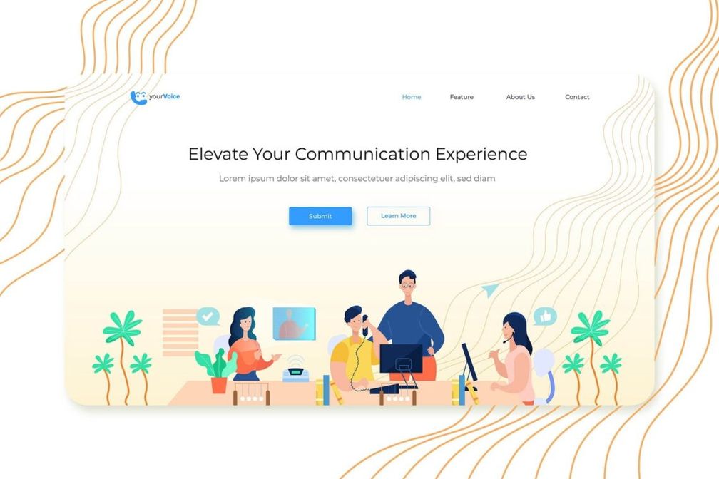illustration landing pages user experience service