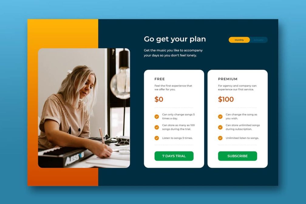 pricing table plan management project