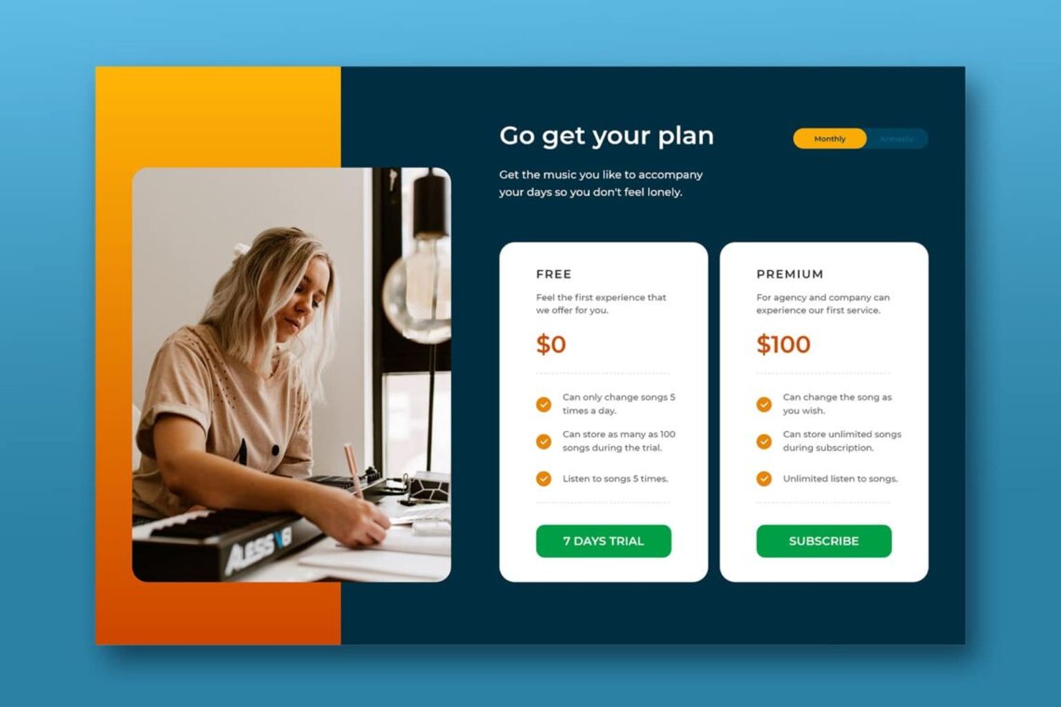 pricing table plan management project