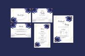 wedding invitation elegant blue flower 1