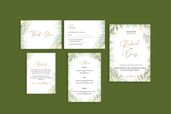 wedding invitation natural green flower frame 2