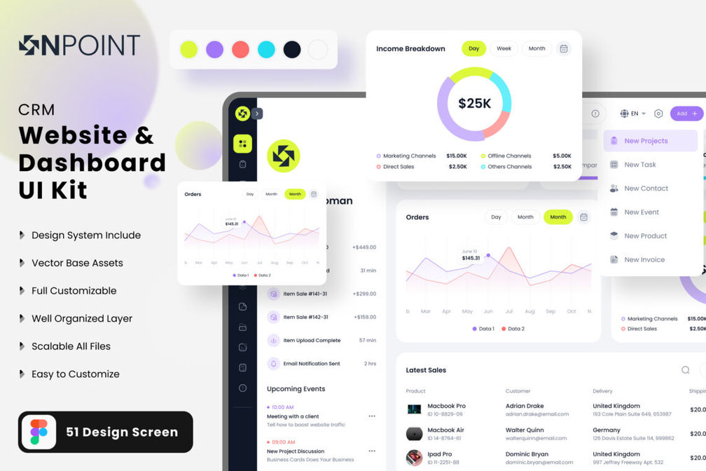 Preview Image Crm Website Ui Kit 003