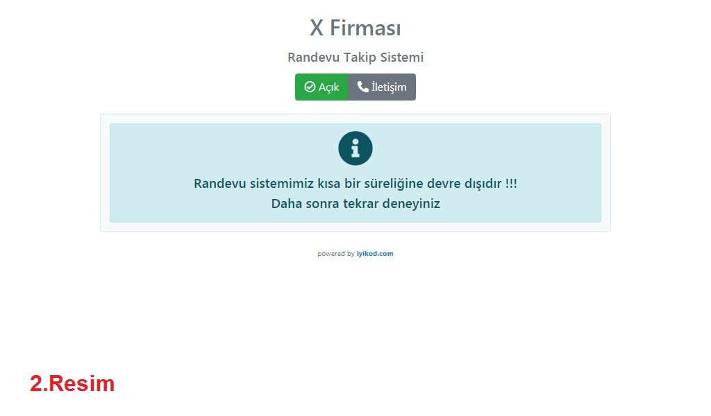 Durum ayarında yapılan değişiklik sonrası ekranı