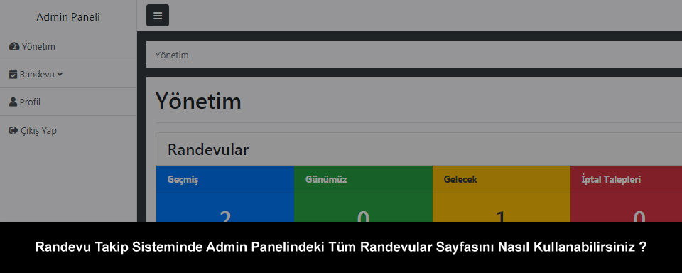 Randevu Takip Sisteminde Admin Panelindeki Tüm Randevular Sayfasını Nasıl Kullanabilirsiniz ?