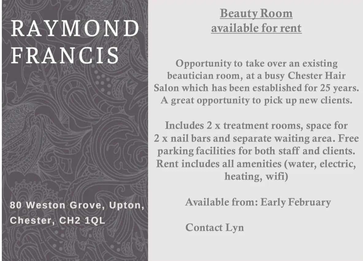Beauty Room available for Rent in Upton, England United Kingdom