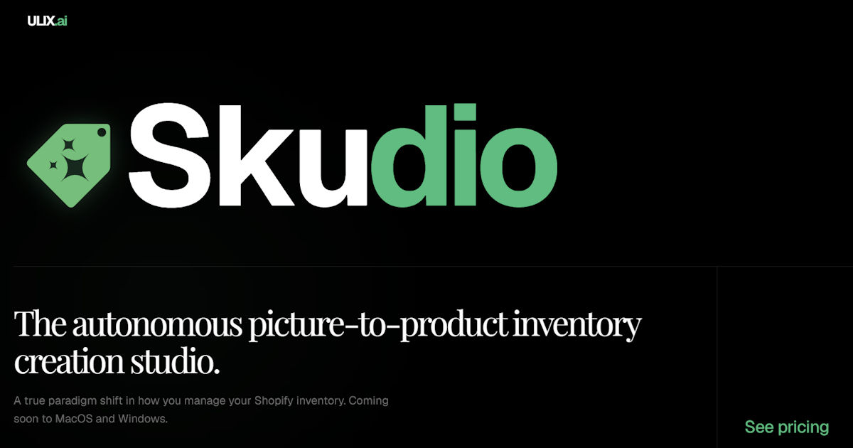 Skudio autonomous commerce application