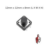 Tactile Push Button Switch 12mm x 12mm x 8mm in Sri Lanka