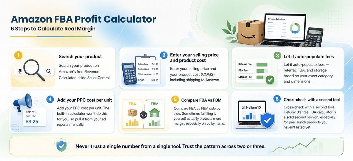 Amazon FBA profit Calculator 6 steps