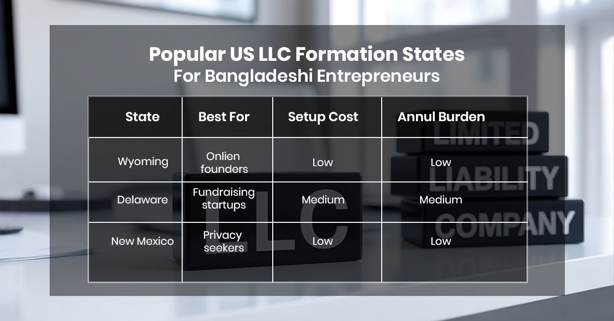 Popular US LLC Formation States