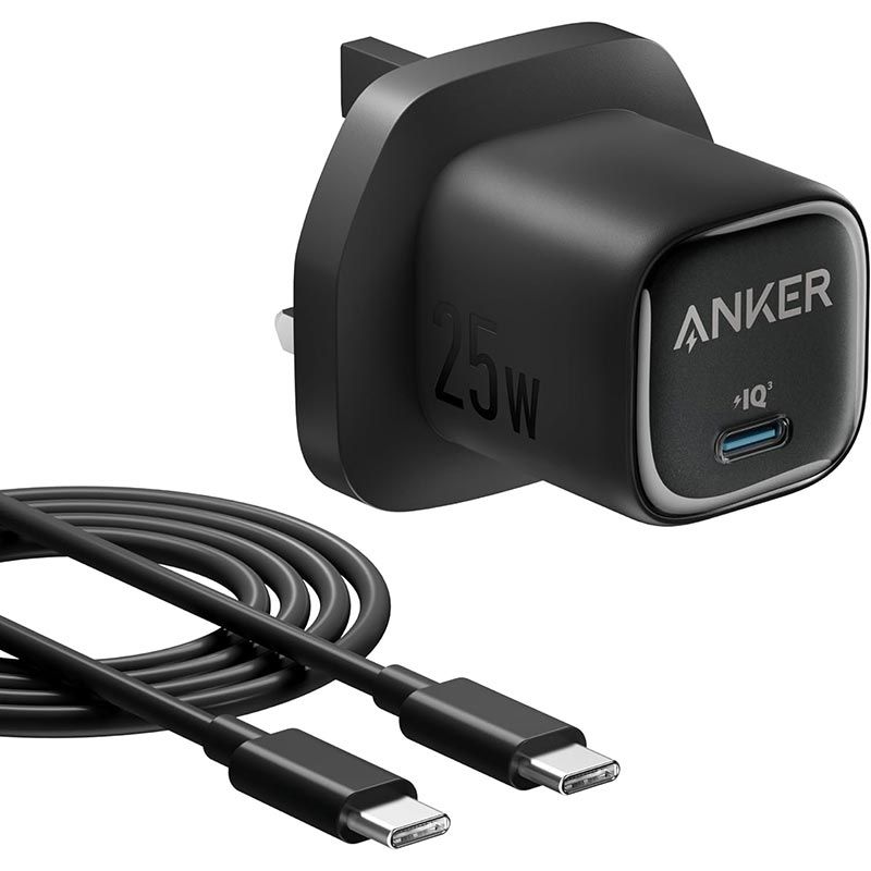 Anker 25W Compact Charger with 5ft USB-C to USB-C Cable (B2656K11) – PPS Fast Charging