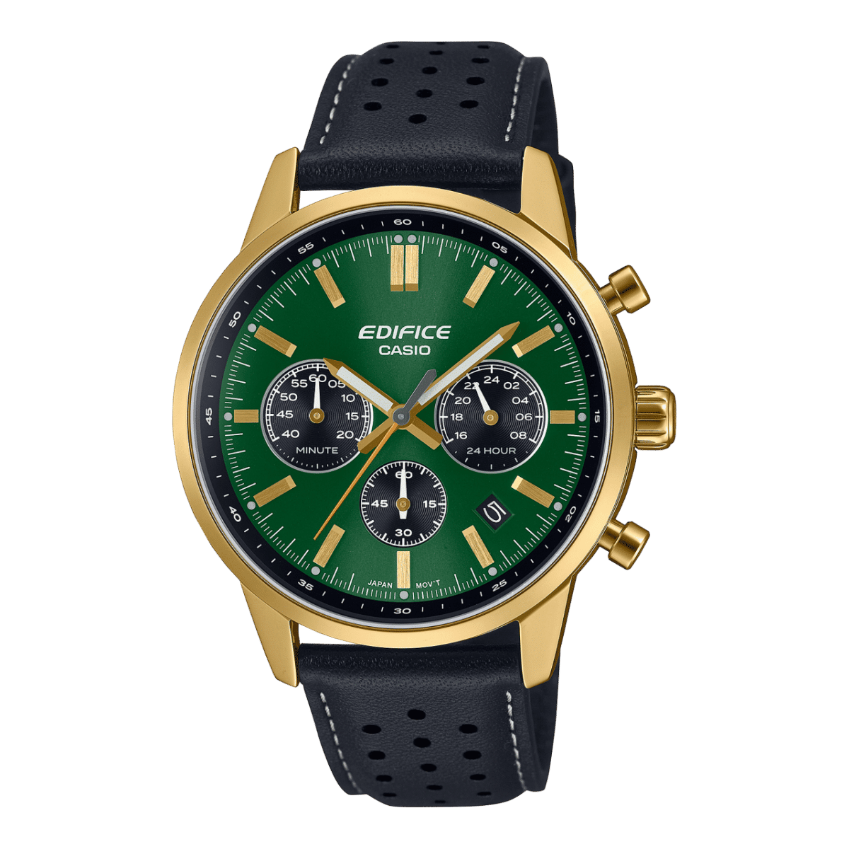 Casio EFR-575CL-3A Edifice Green Dial Leather Watch