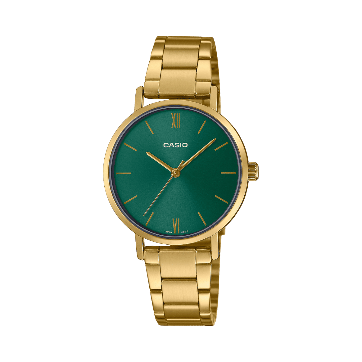Casio LTP-VT02G-3A Women’s Green Dial Gold-Tone Watch
