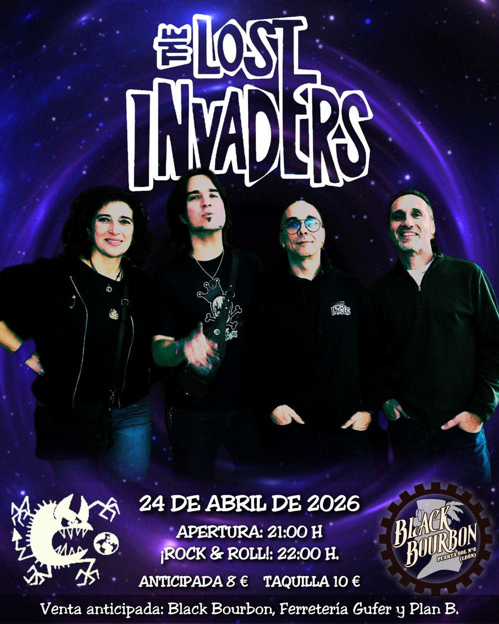 Concierto de The Lost Invaders en Black Bourbon (León) · 24 de abril, 2026
