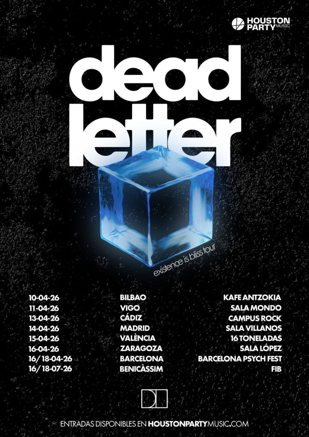 Concierto de Deadletter en Kafé Antzokia (Bilbao) · 10 de abril, 2026