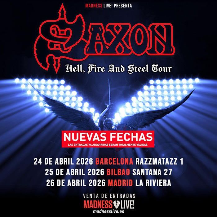 Concierto de Saxon en La Riviera (Madrid) · 26 de abril, 2026
