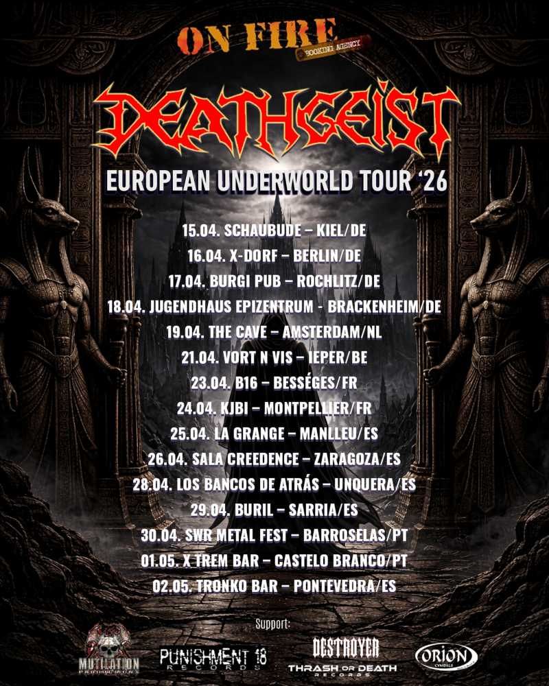 Concierto de Deathgeist en Sala Creedence (Zaragoza) · 26 de abril, 2026