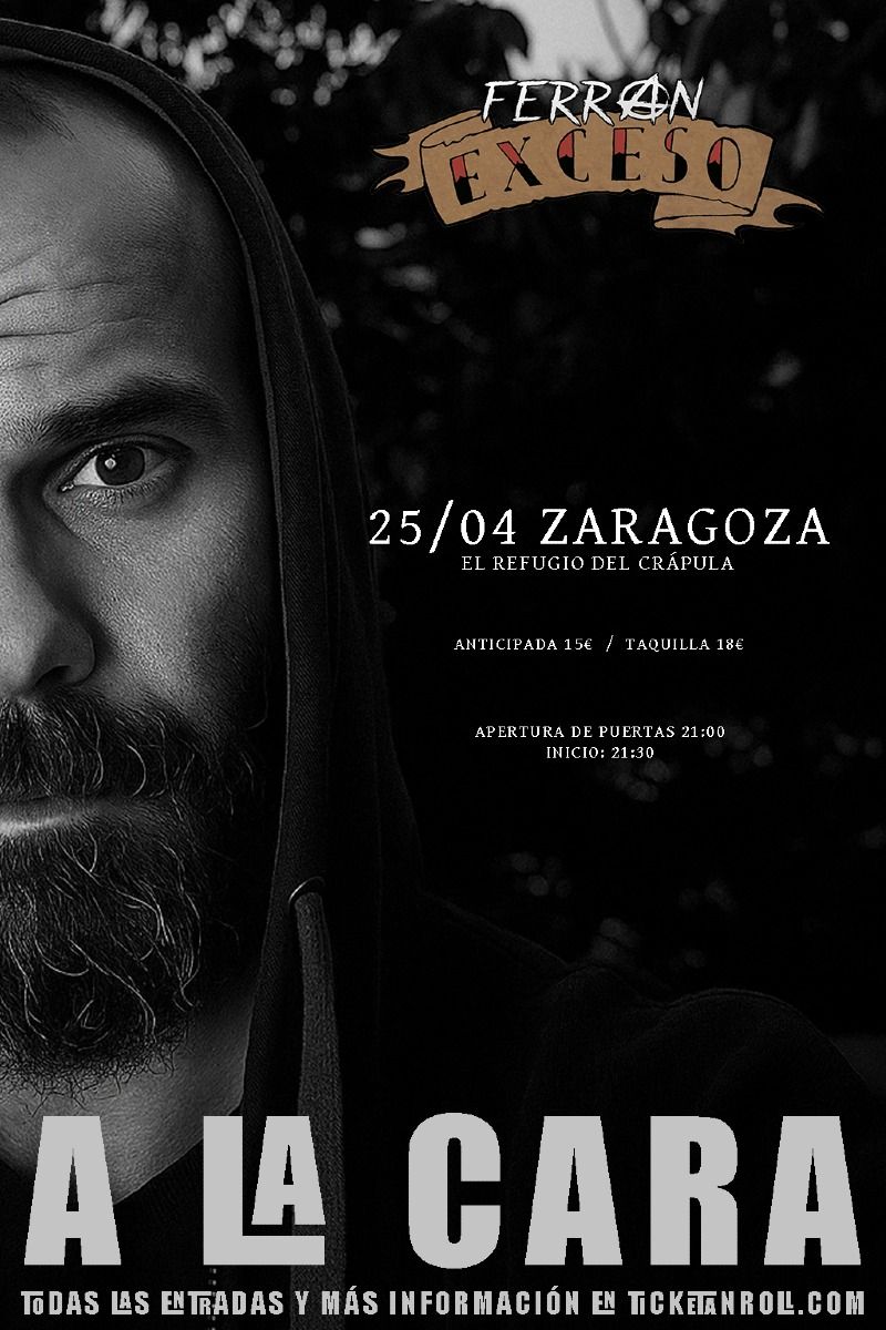 Concierto de Ferrán Exceso en El Refugio del Crápula (Zaragoza) · 25 de abril, 2026