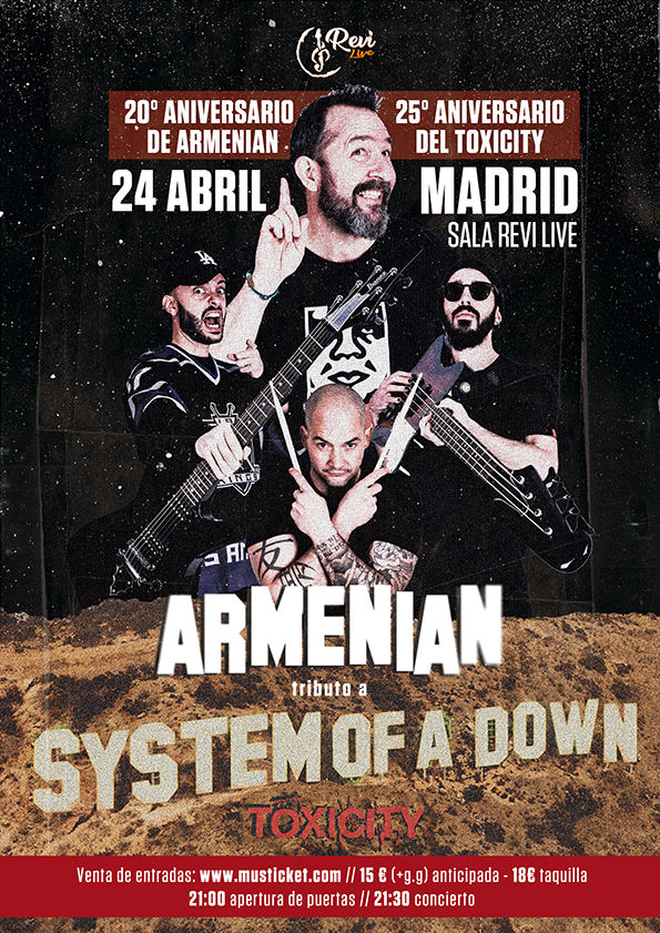 Armenian ‘Tributo System of a Down’ en Revi Live (Madrid) · 24 de abril, 2026